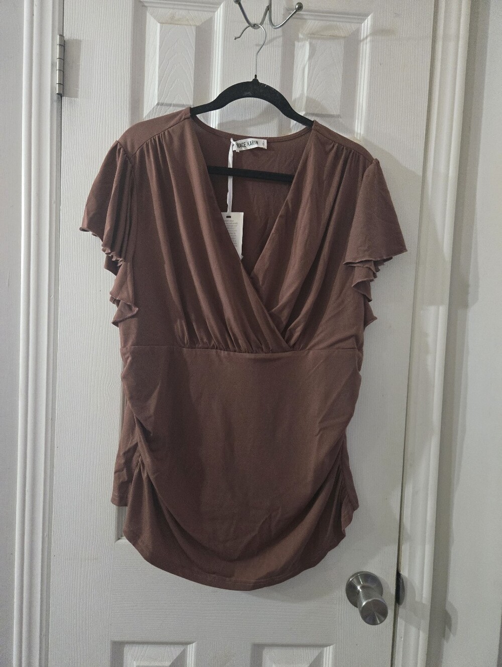 Nwt 2x slinky brown blouse